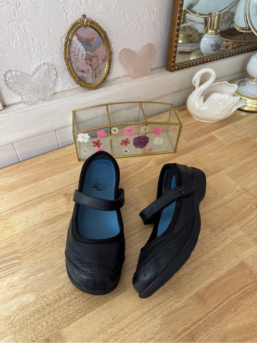 Whimsical Obeo Black Leather Sport Mary Jane Comfort Walking Shoes Sz 9.5 indie